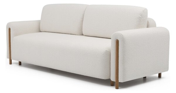 Slonovinová rozkládací/s úložným prostorem pohovka z textilie bouclé 244 cm Arcadova – ELTAP