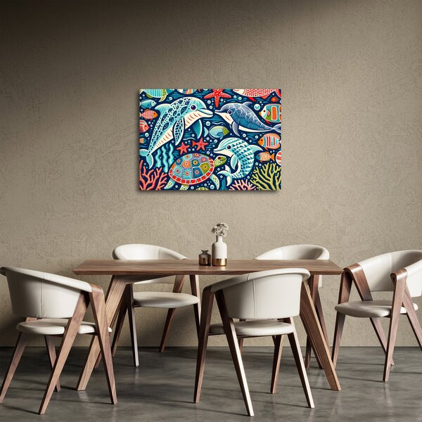 Obraz - Kreslená vodní zvířátka (70x50 cm)