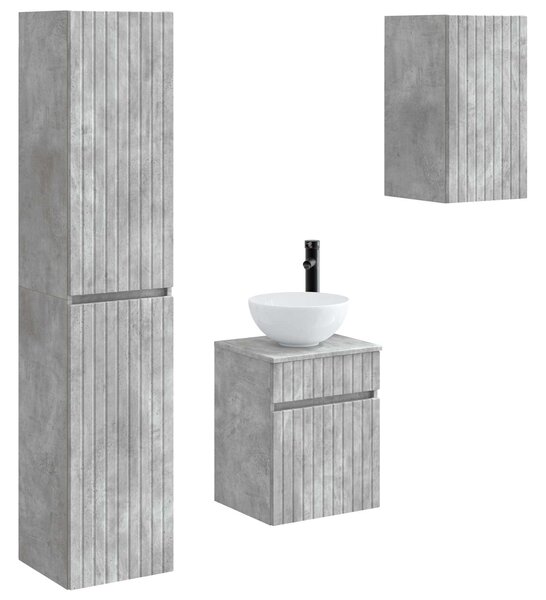 Sada koupelnového nábytku 3 ks Betonově šedá 33 x 34,5 x 160 cm 3406086