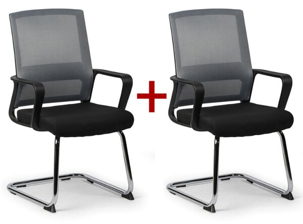 Konferenční židle LOW 1+1 ZDARMA, šedá