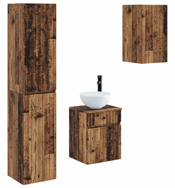 Sada koupelnového nábytku 3 ks Staré dřevo 33 x 34,5 x 160 cm 3406091