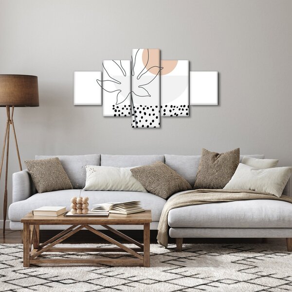 Obraz - Line art květiny N⁰3 (125x70 cm)