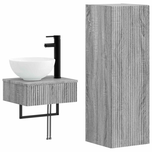 Sada koupelnového nábytku 2 ks Šedý Sonoma 33 x 34,5 x 100 cm 3406099