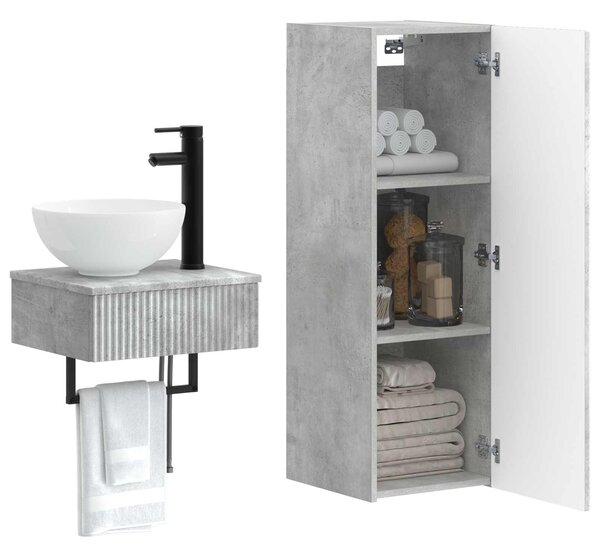 Sada koupelnového nábytku 2 ks Betonově šedá 33 x 34,5 x 100 cm 3406096