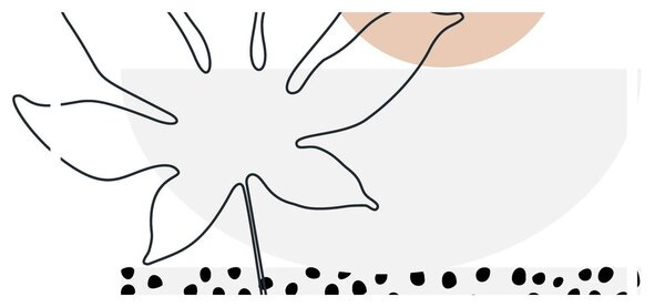 Obraz - Line art květiny N⁰3 (170x50 cm)