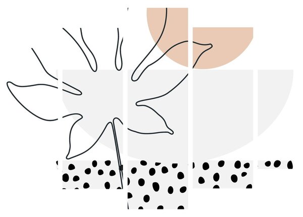 Obraz - Line art květiny N⁰3 (210x100 cm)