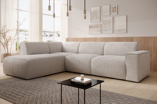 Designová sedací souprava OSKARA L - béžová, levý roh