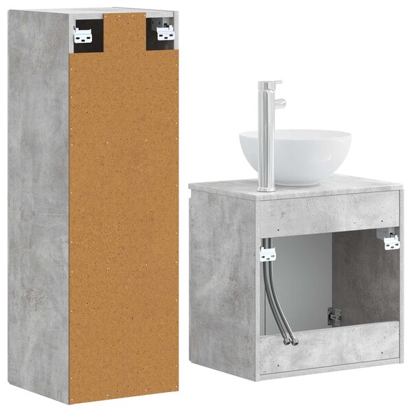 Sada koupelnového nábytku 2 ks Betonově šedá 33 x 34,5 x 100 cm 3406116