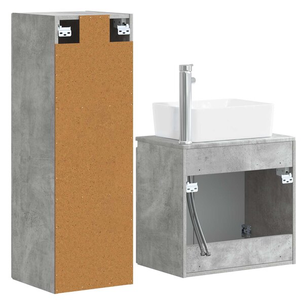 Sada koupelnového nábytku 2 ks Betonově šedá 33 x 34,5 x 100 cm 3406126