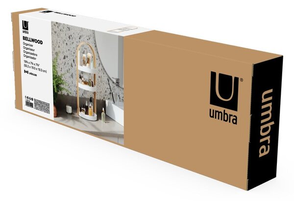 Dřevěný koupelnový organizér v bílo-přírodní barvě Bellwood – Umbra