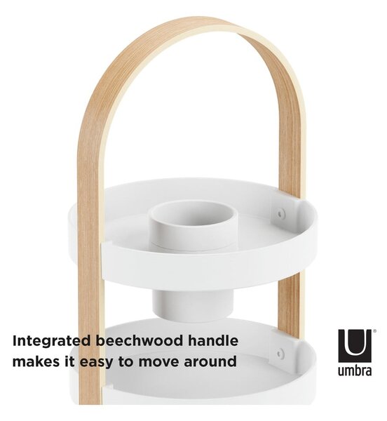 Dřevěný koupelnový organizér v bílo-přírodní barvě Bellwood – Umbra