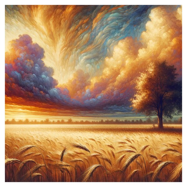 Obraz - Strom v poli (30x30 cm)