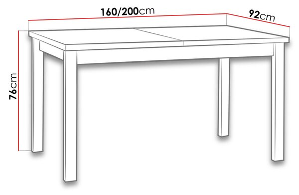 Rozkládací kuchyňský stůl 160x90 cm ELISEK 4 - dub artisan / bílý