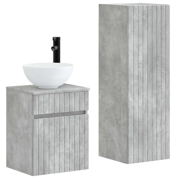 Sada koupelnového nábytku 2 ks Betonově šedá 33 x 34,5 x 100 cm 3406136