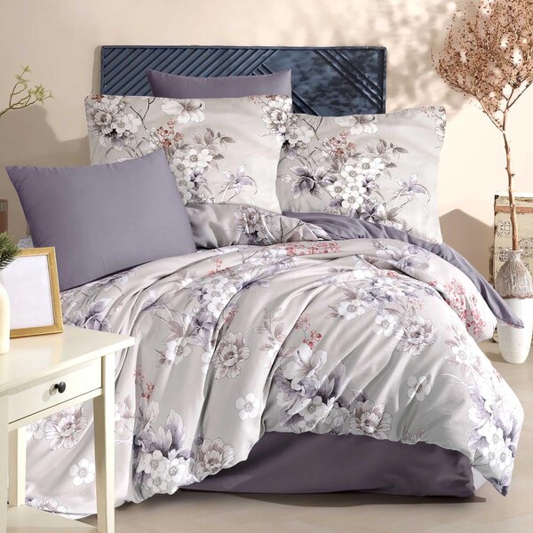 SATÉNOVÉ POVLEČENÍ LUXURY ALENYA 200X220 CM, 2KS 70X80 CM KVĚTY