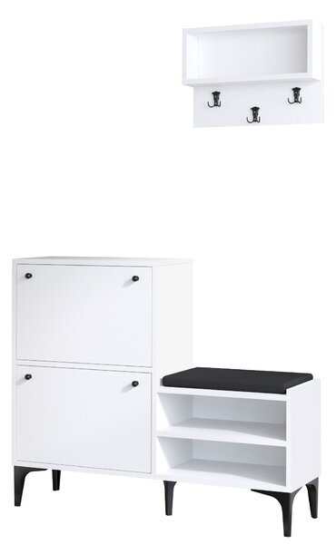 Předsíňová sestava Aliex 6 (Bílá + Černá)
