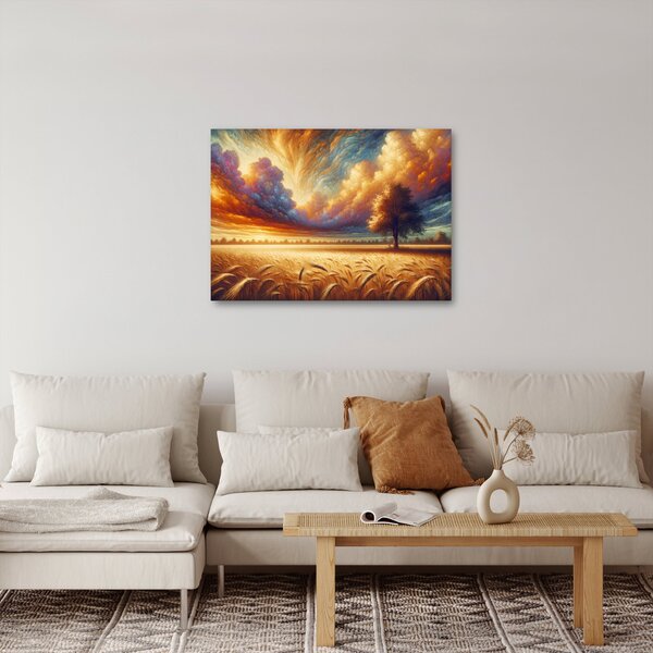 Obraz - Strom v poli (70x50 cm)