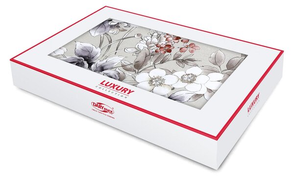 SATÉNOVÉ POVLEČENÍ LUXURY ALENYA 200X220 CM, 2KS 70X80 CM KVĚTY