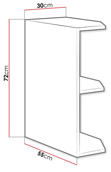 Spodní kuchyňská policová skříňka 30 cm FRYZIA - bílá