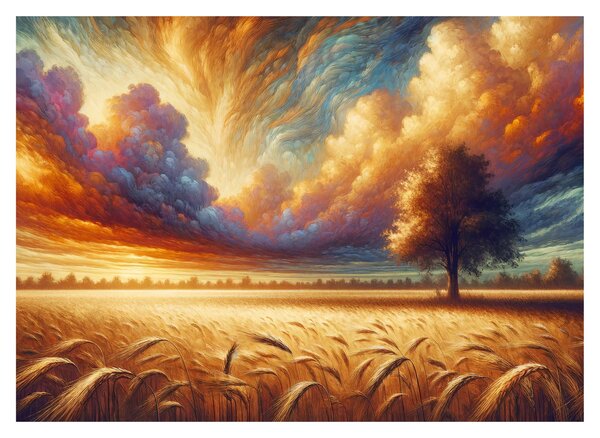 Obraz - Strom v poli (70x50 cm)