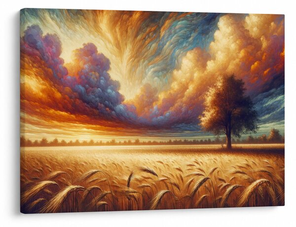Obraz - Strom v poli (70x50 cm)