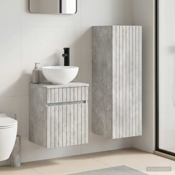 Sada koupelnového nábytku 2 ks Betonově šedá 33 x 34,5 x 100 cm 3406136
