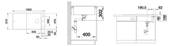 Blanco Axia III XL 6 S granitový dřez 100x51 cm bílá 523504