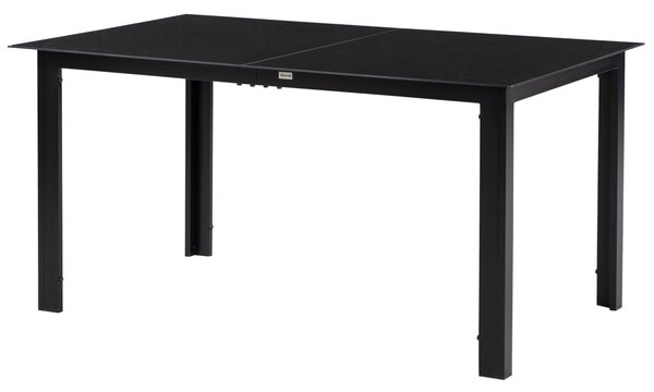 Zahradní stůl Outsunny z hliníku 150 x 90 cm odolný vůči počasí s skleněnou deskou, bufetový stůl pro kempování pro 6 osob, venkovní jídelní stůl pro