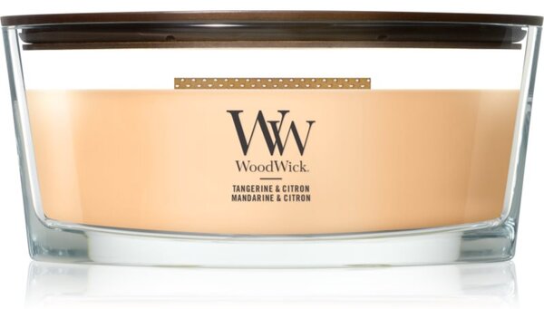 Woodwick Tangerine & Citron vonná svíčka s dřevěným knotem 453.6 g