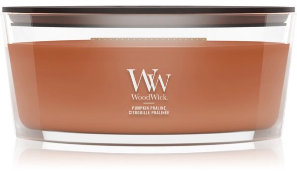 Woodwick Pumpkin Praline vonná svíčka s dřevěným knotem 453.6 g