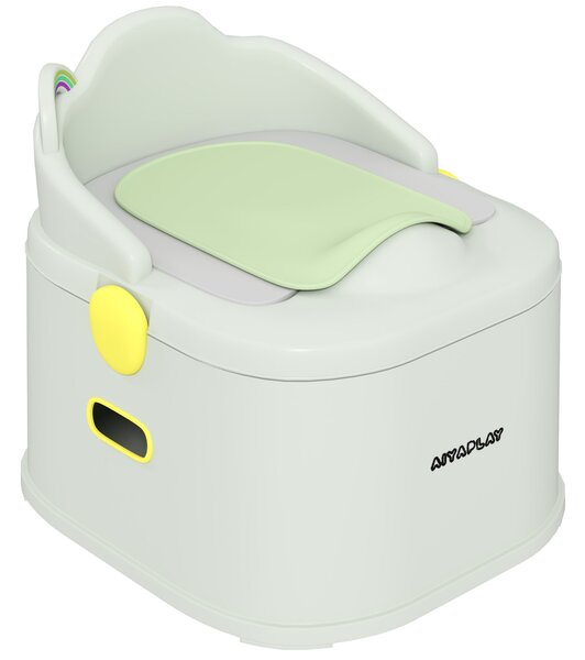 AIYAPLAY 3-v-1 dětský nočník, odnímatelný nočník, nočník s držadly, pro děti 6-72 měsíců, do 50 kg, plast, umělá kůže, šedý | Aosom