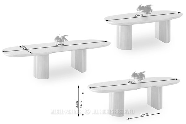 Oválný rozkládací stůl 200(300)x110 ANTOS - ořech