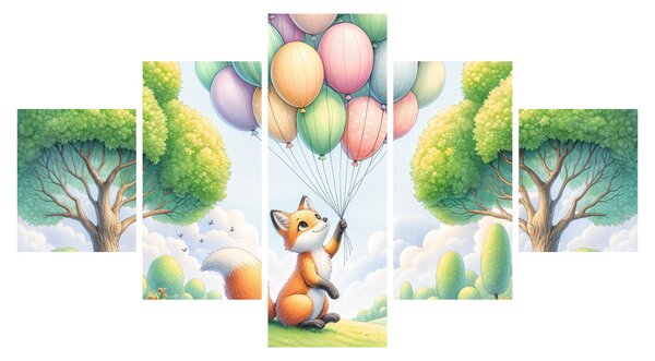 Obraz - Šťastná liška (125x70 cm)