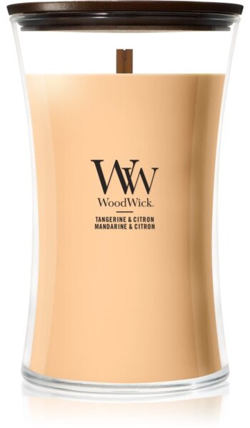 Woodwick Tangerine & Citron vonná svíčka s dřevěným knotem 610 g