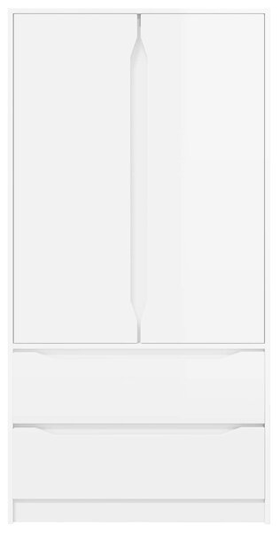 Šatní skříň se zásuvkou Vysoký Lesklý Bílý 79,5 x 49 x 156 cm 3406249