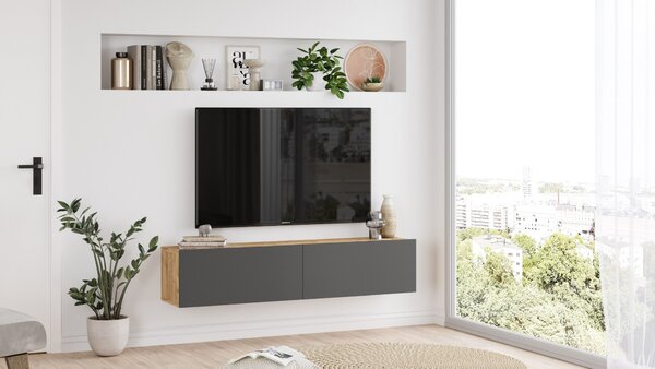 ASIR Nástěnný TV stolek FR10 borovice atlantic, šedá