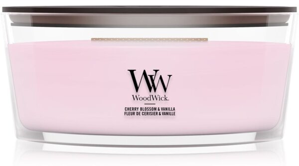 Woodwick Cherry Blossom & Vanilla vonná svíčka s dřevěným knotem 453.6 g