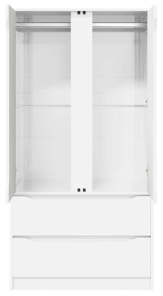Šatní skříň se zásuvkou Vysoký Lesklý Bílý 79,5 x 49 x 156 cm 3406249