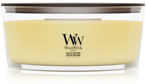 Woodwick Yuzu & Vetiver vonná svíčka s dřevěným knotem 453.6 g