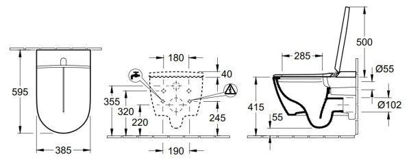 Villeroy & Boch V0E100R1 - Závěsný bidet s prk SoftClose VICLEAN alpská bílá +DO