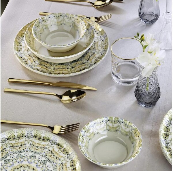 Jídelní sada 12 ks pestrobarevná/porcelán