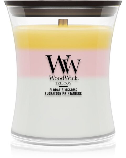 Woodwick Trilogy Floral Blossoms vonná svíčka s dřevěným knotem 275 g