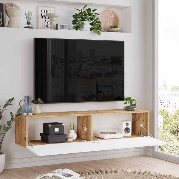 TV stolek/skříňka Freddie 10 (Borovice atlantic + Bílá)