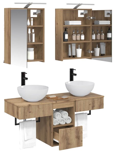 Sada koupelnových skříněk 5 ks Dub artisan Kompozitní dřevo 3406286