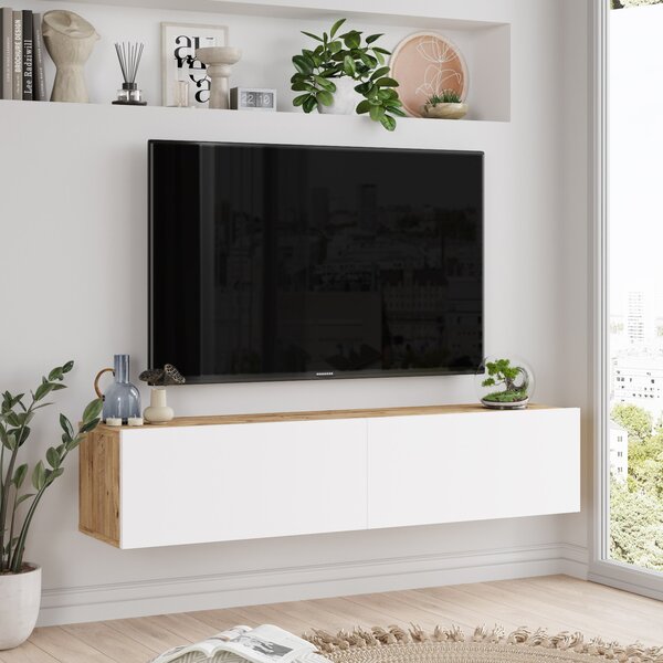 TV stolek/skříňka Freddie 10 (Borovice atlantic + Bílá)
