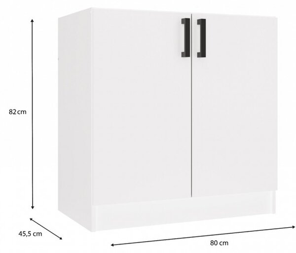 Spodní kuchyňská skříňka pod dřez 80 cm KAINA - bílá