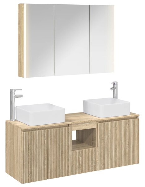 Sada koupelnových skříněk 4 ks Dub sonoma Kompozitní dřevo 3406385
