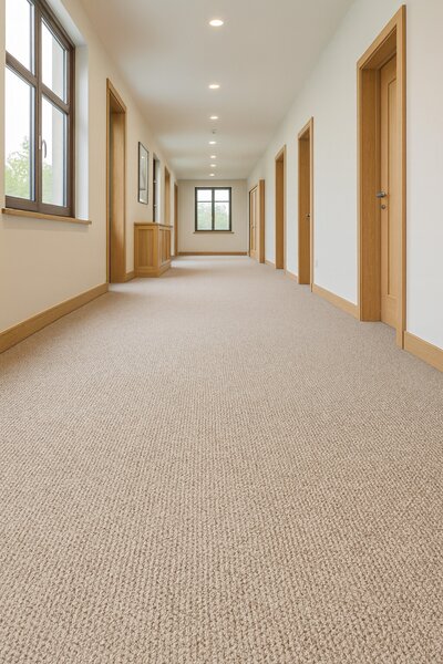 Timzo, Metrážový koberec Rubin 2113 l. beige, na míru, šíře 4m, béžová, ab (mřížka), chodba / předsíň