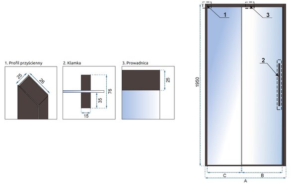 Rea Rapid Slide sprchové dveře 100 cm posuvné černá polomatný/průhledné sklo REA-K6400