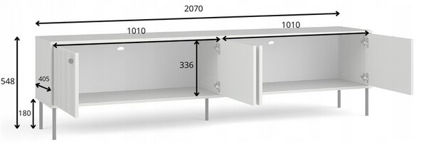 Televizní stolek 207 cm MALAMBO - šedý